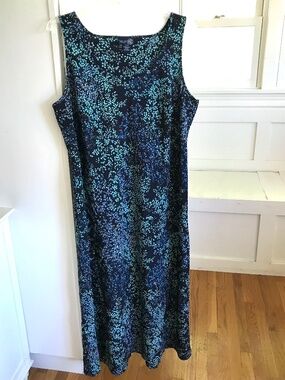 VENEZIA LANE BRYANT Maxi Dress Vintage Black Blue Women’s Plus Size 22/24 2X